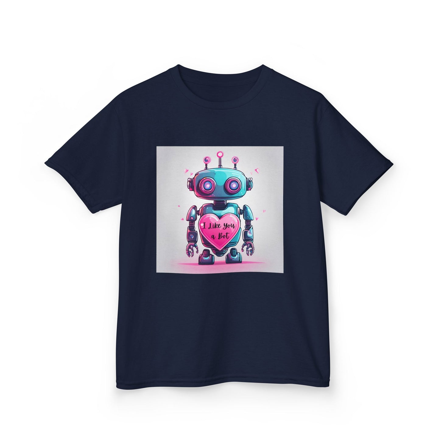 I Like You a Bot - Blue Robot Valentine's Kids Tee