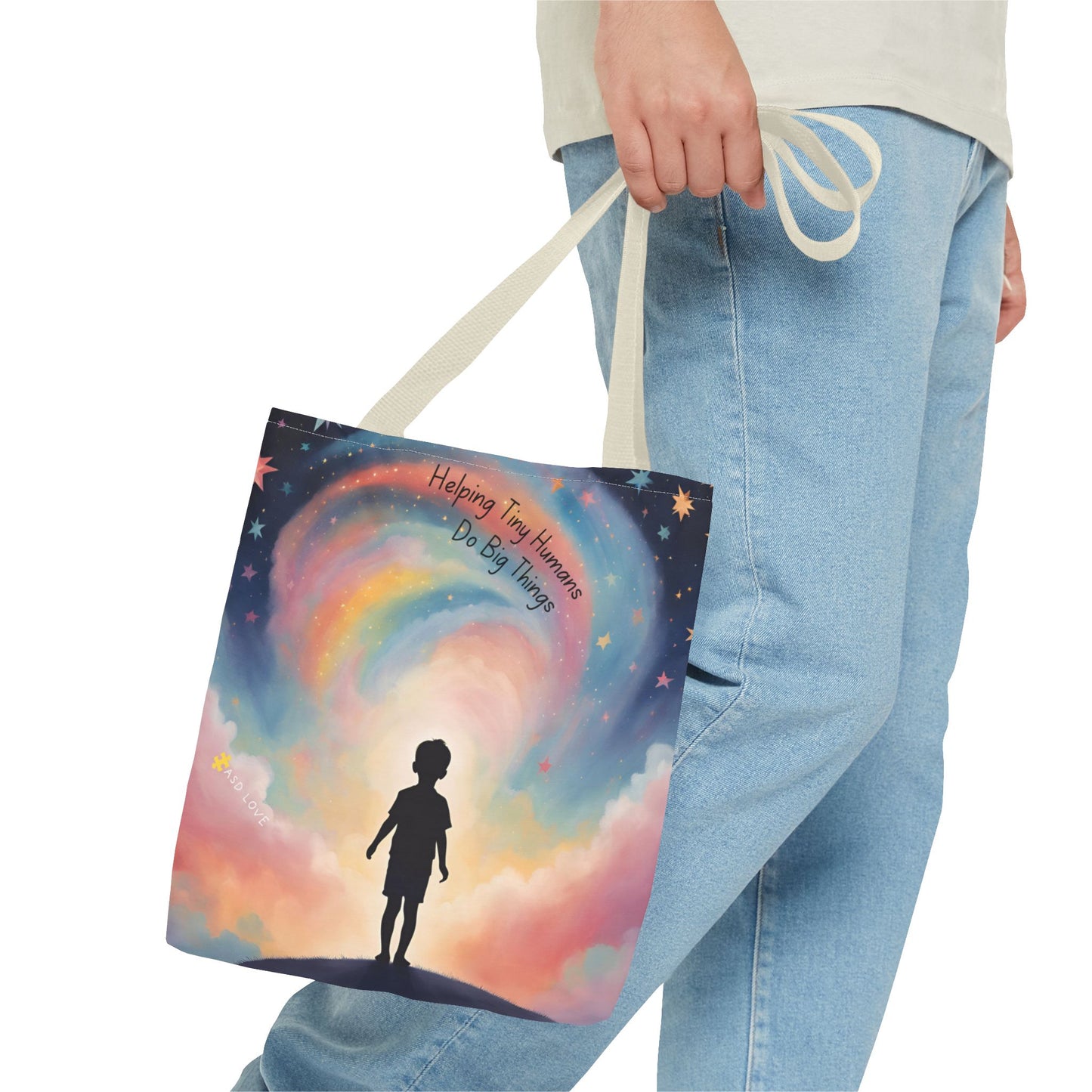 Helping Tiny Humans Do Big Things Tote - Inspiring Kids to Reach for the Stars