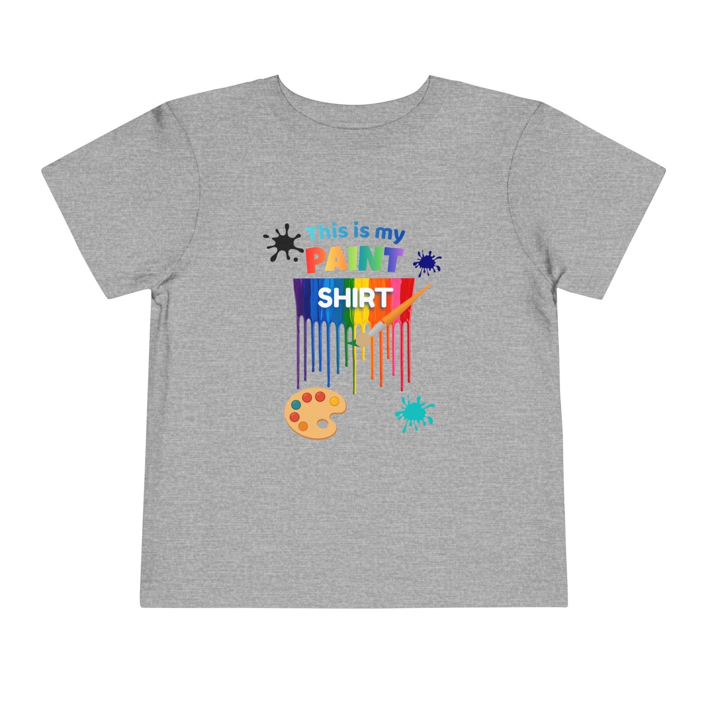 This Is My Paint Shirt Toddler Tee | Colorful Paint Palette Drips, Art Splash Design