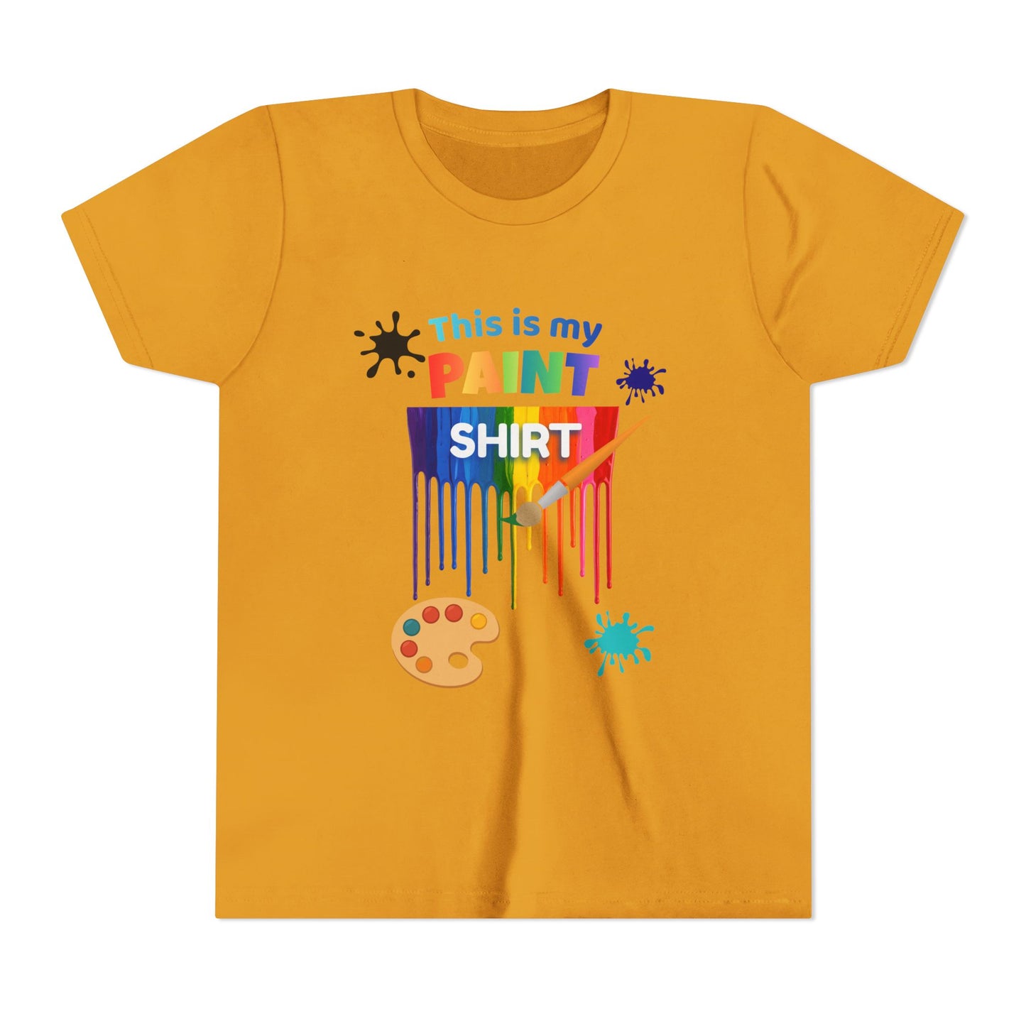 This Is My Paint Shirt Youth Tee | Rainbow Paint Drip Art Palette