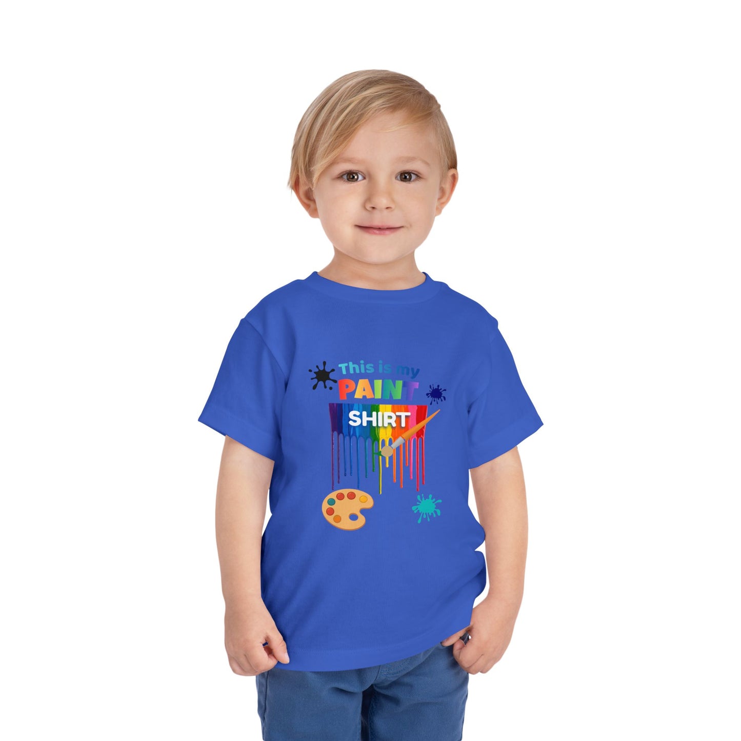 This Is My Paint Shirt Toddler Tee | Colorful Paint Palette Drips, Art Splash Design