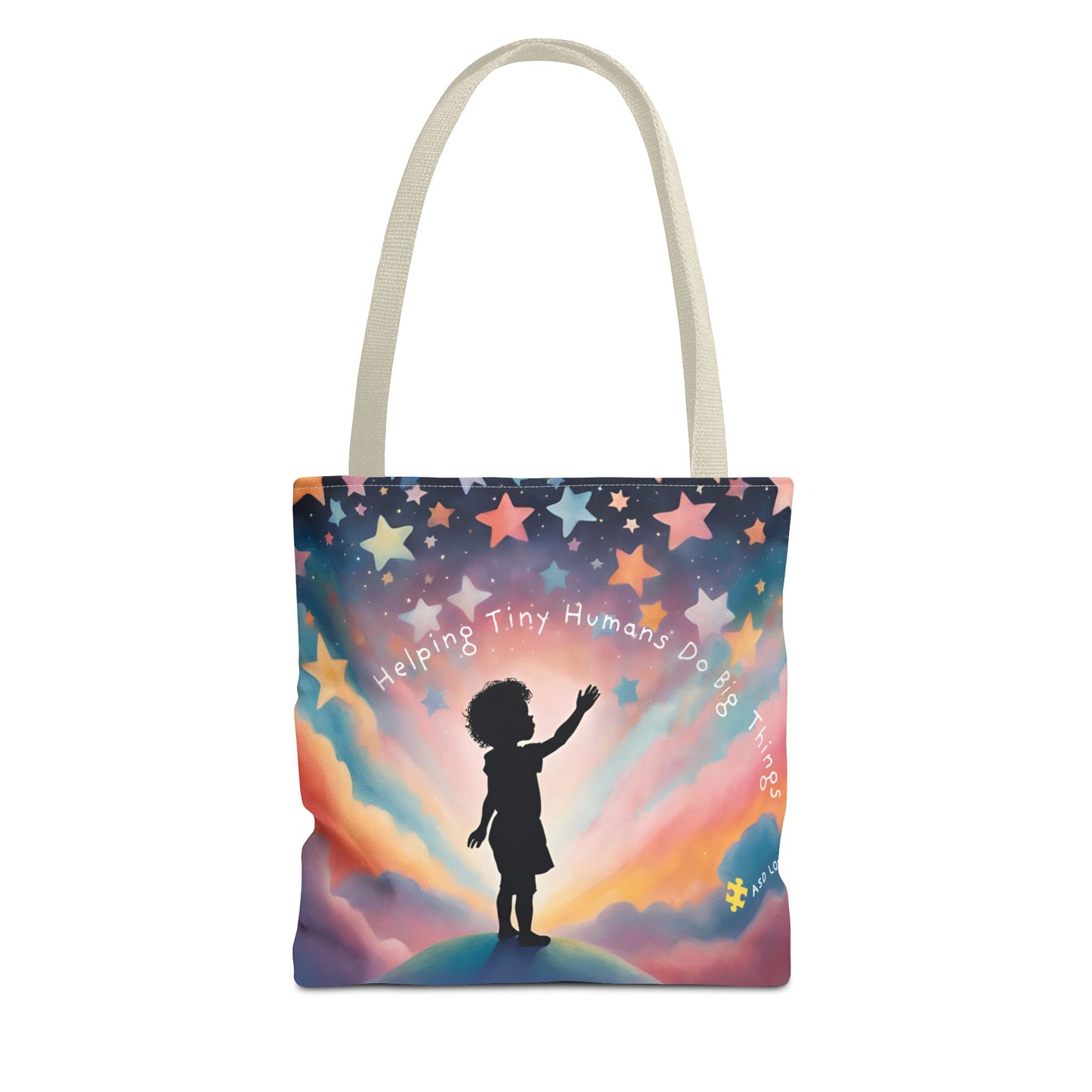 Helping Tiny Humans Do Big Things Tote - Inspiring Kids to Reach for the Stars