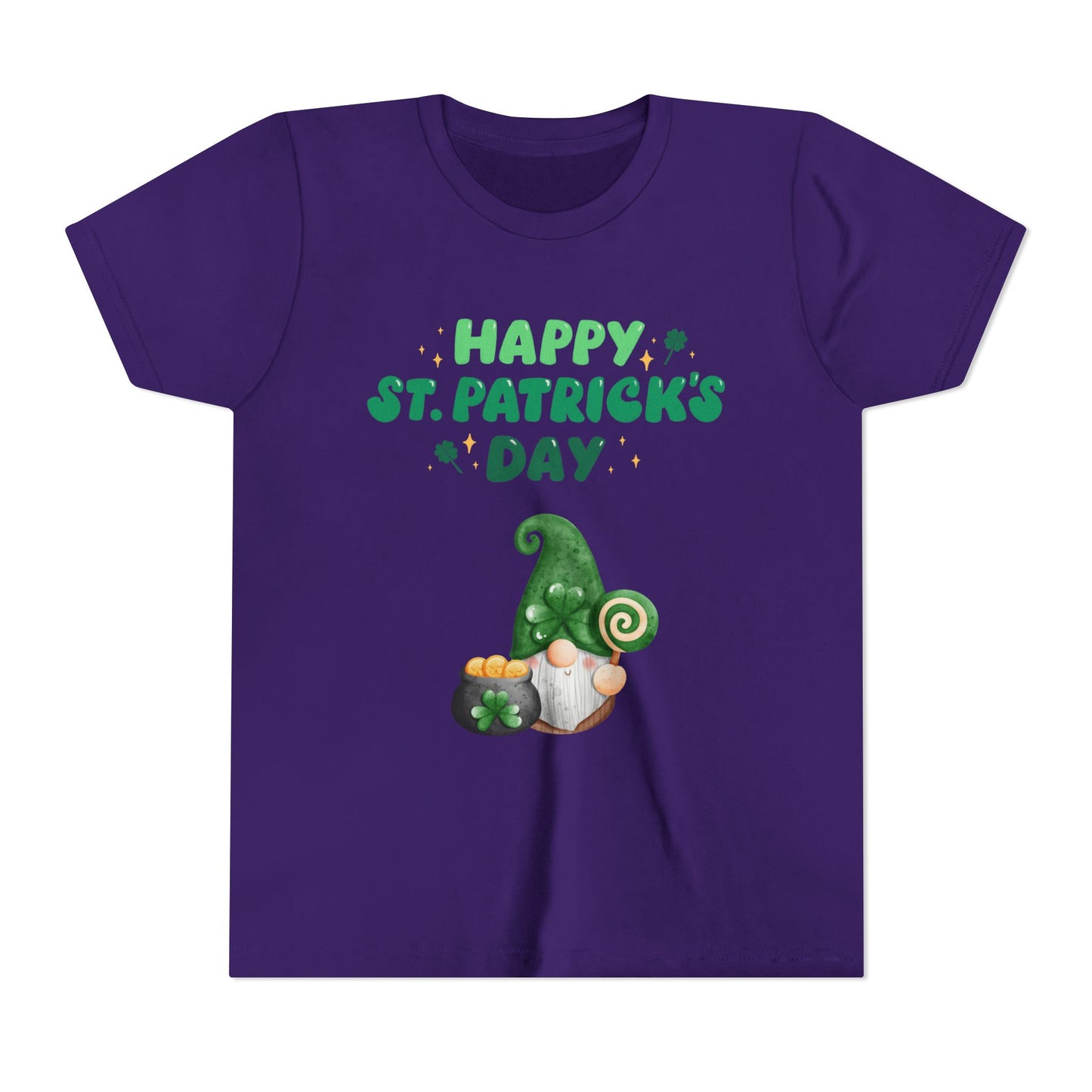 Happy St. Patrick's Day Gnome Youth Tee | Shamrock, Pot of Gold