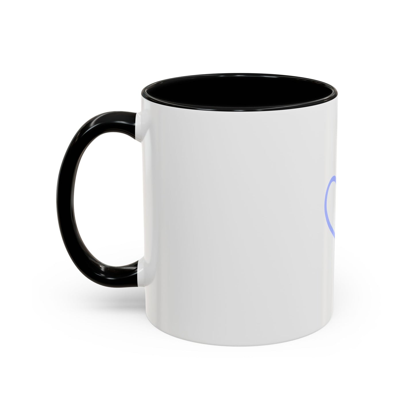 P.S. I Hope You Feel Beautiful Today - Accent Coffee Mug | Inspirational Ceramic Cup with Color Handle (11, 15oz) - Blue Heart