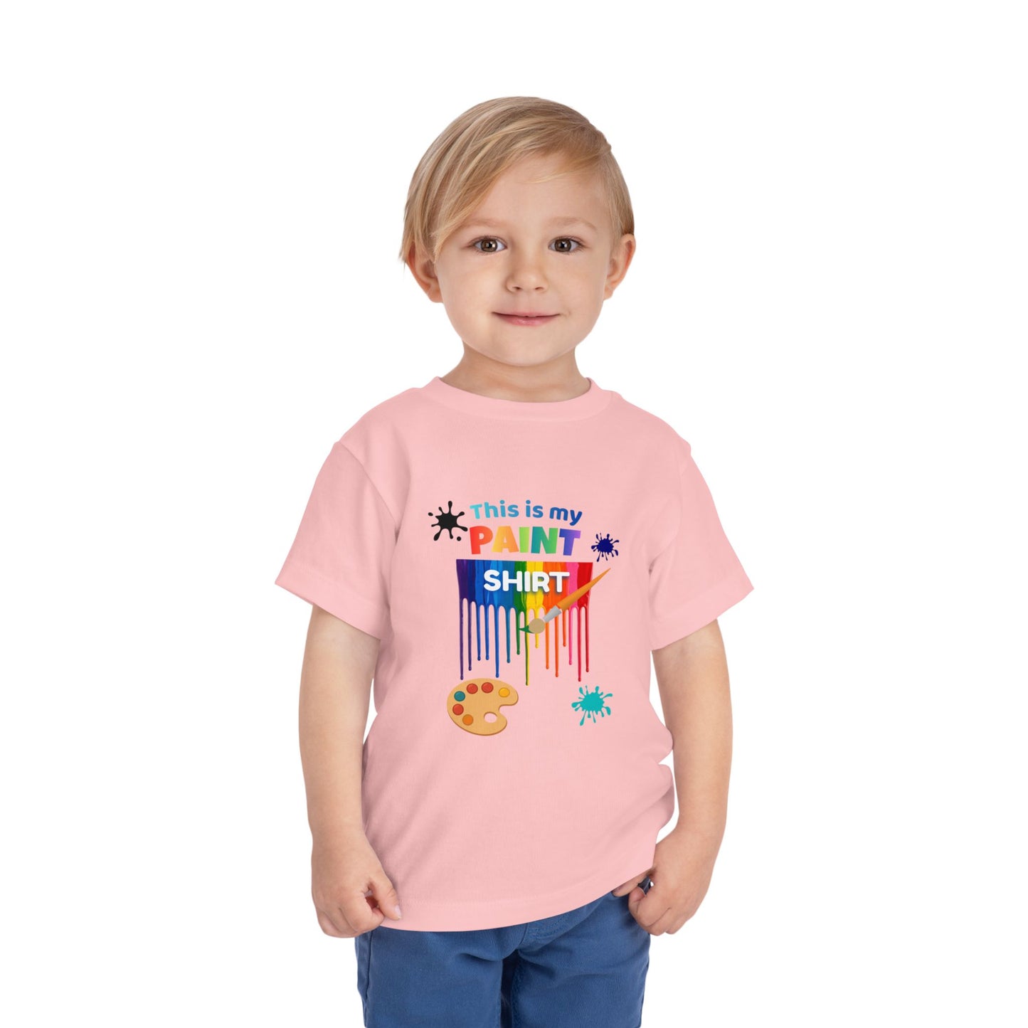 This Is My Paint Shirt Toddler Tee | Colorful Paint Palette Drips, Art Splash Design