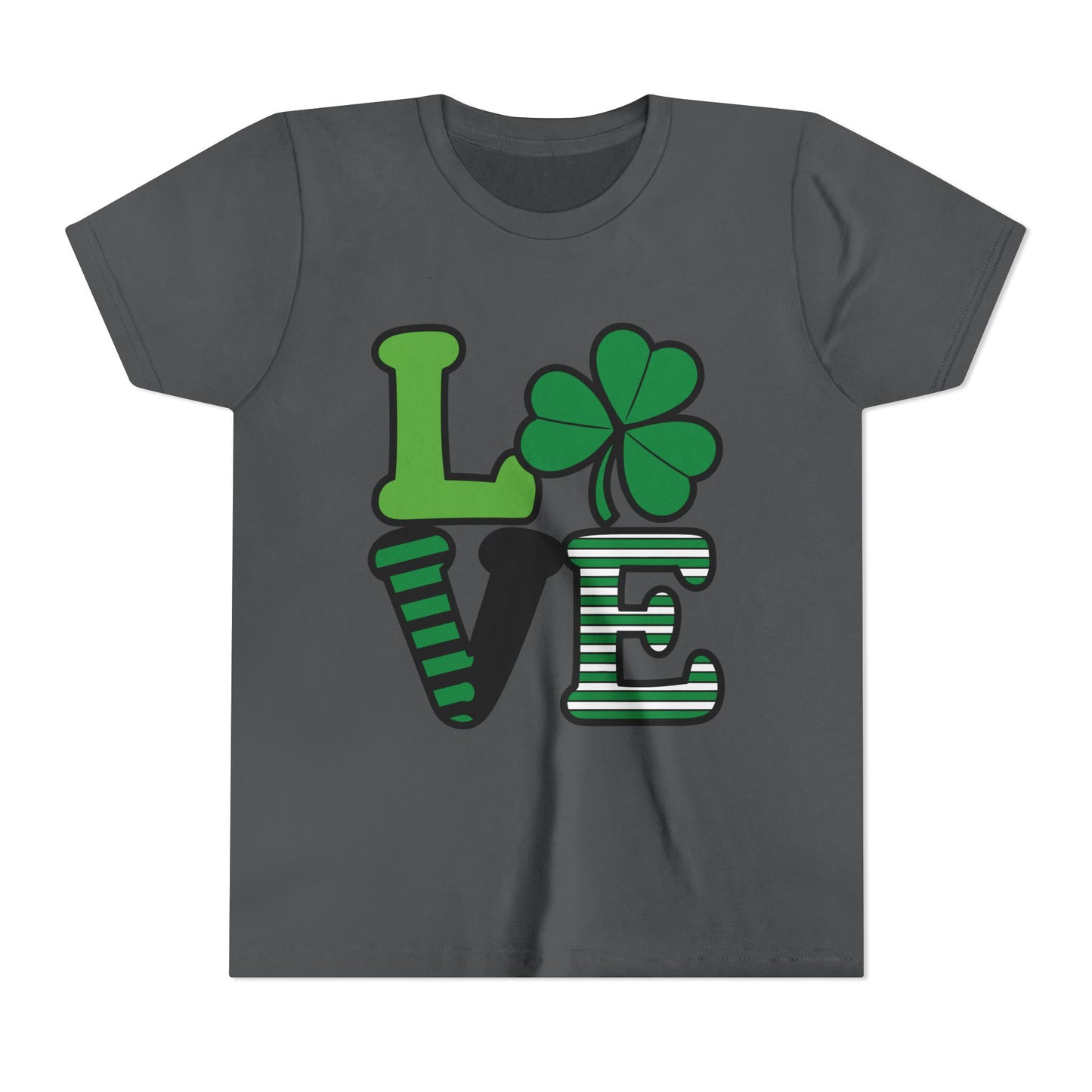 LOVE Shamrock Youth Tee | St. Patrick's Day Clover Graphic