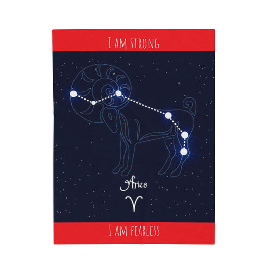 Aries Constellation Blanket - "I Am Strong, I Am Fearless"