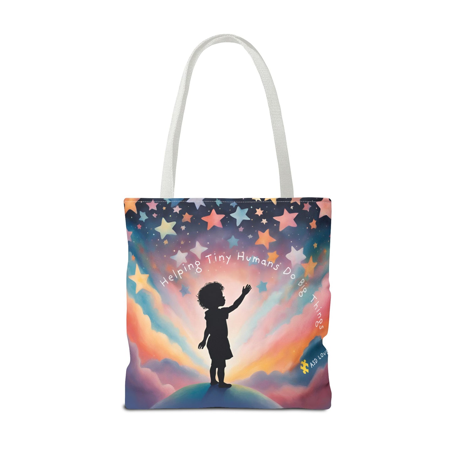Helping Tiny Humans Do Big Things Tote - Inspiring Kids to Reach for the Stars