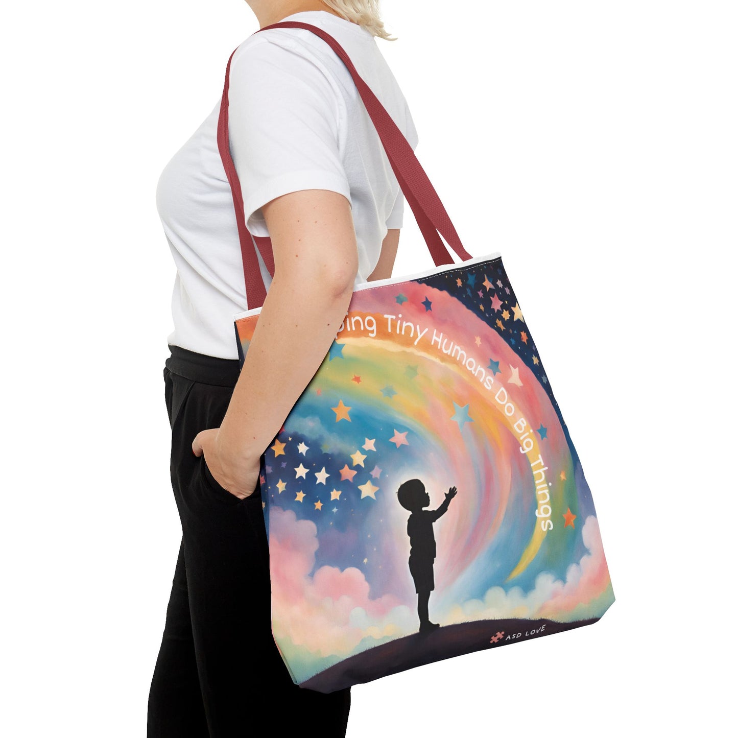 Helping Tiny Humans Do Big Things Tote - Inspiring Kids to Reach for the Stars