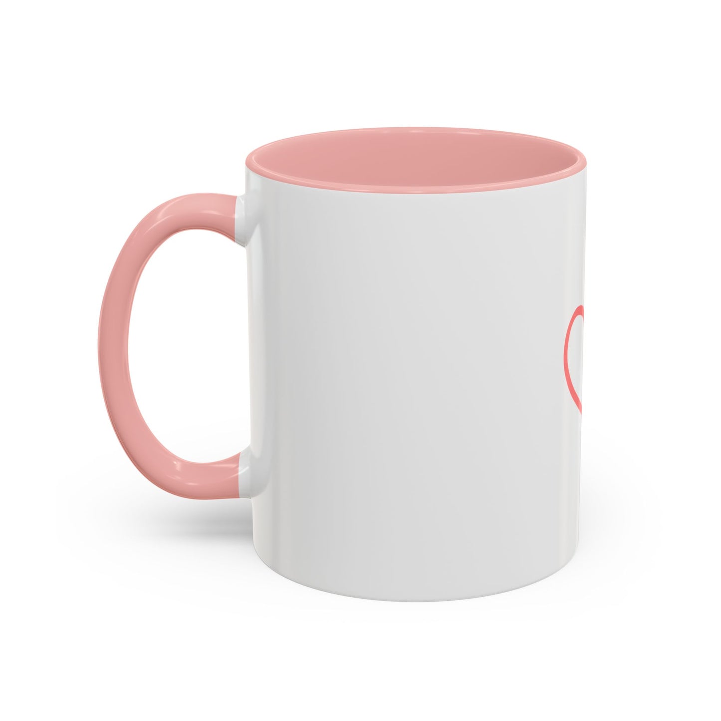 P.S. I Hope You Feel Beautiful Today - Accent Coffee Mug | Inspirational Ceramic Cup with Color Handle (11, 15oz) - Red Heart