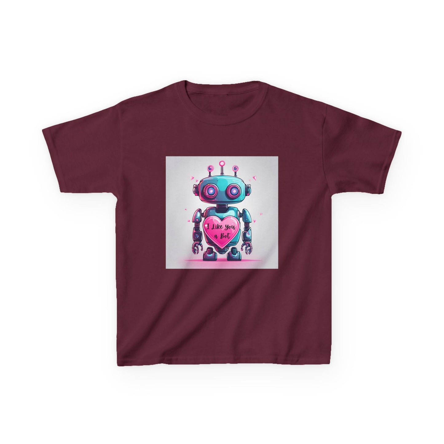 I Like You a Bot - Blue Robot Valentine's Kids Tee