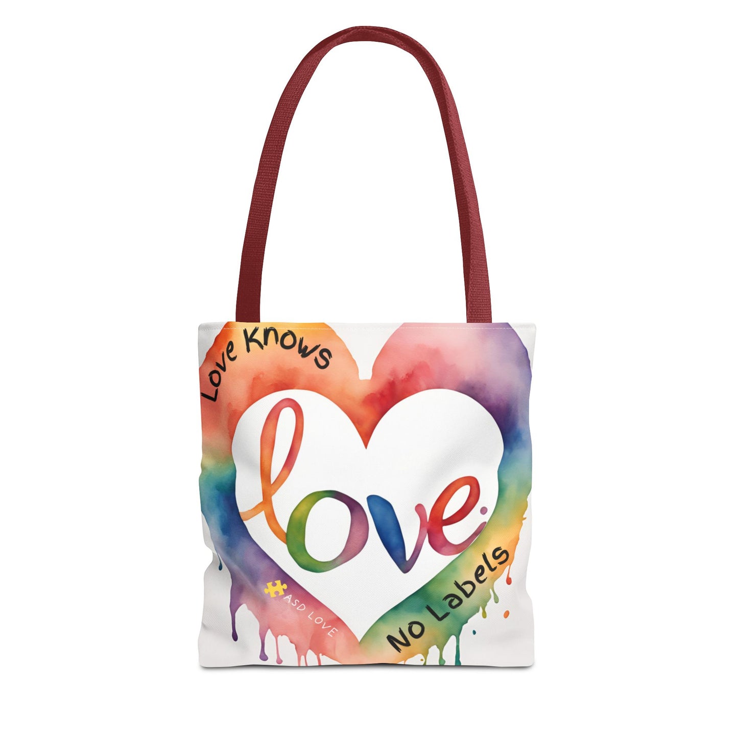 Love Knows No Labels Watercolor Drip Tote Bag - Embrace Acceptance & Harmony