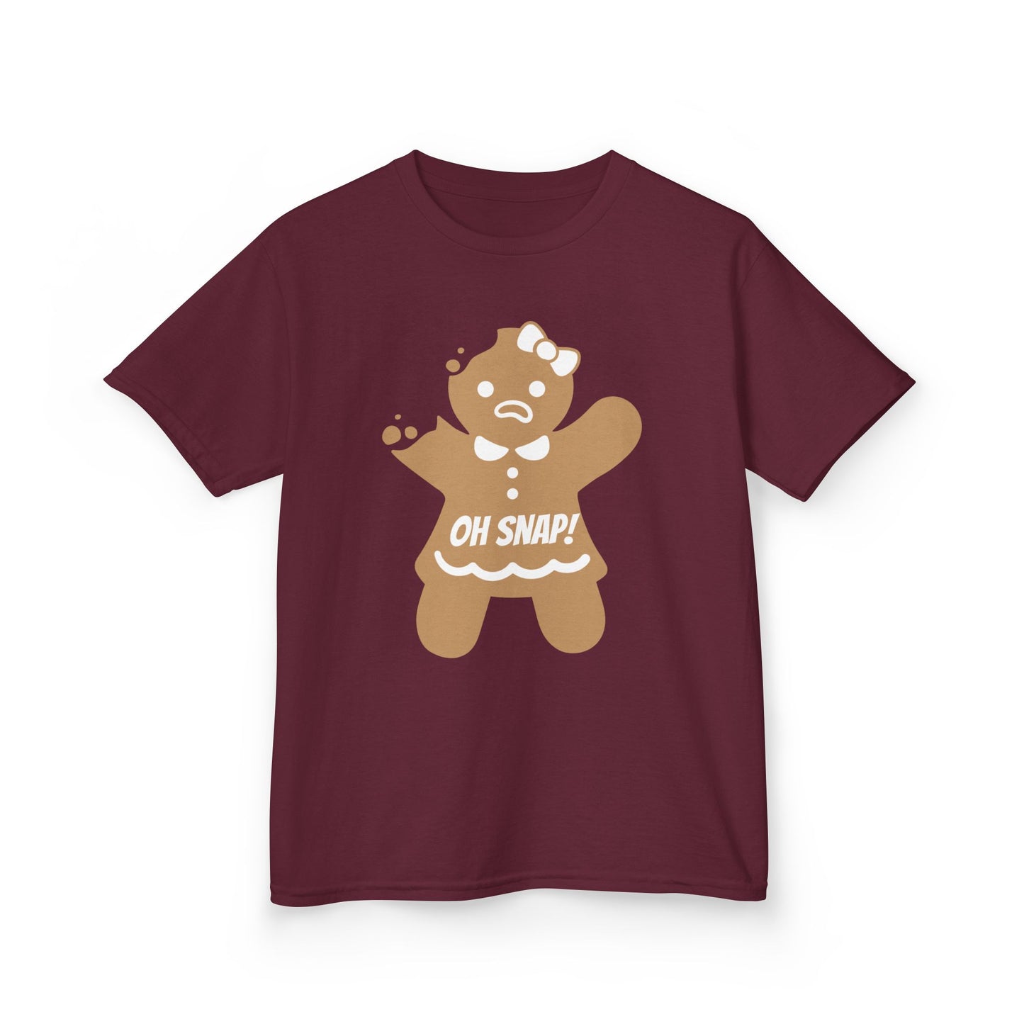 Oh Snap! Broken Gingerbread Girl, Kids Tee - Funny Holiday Shirt for Christmas and Gingerbread lovers