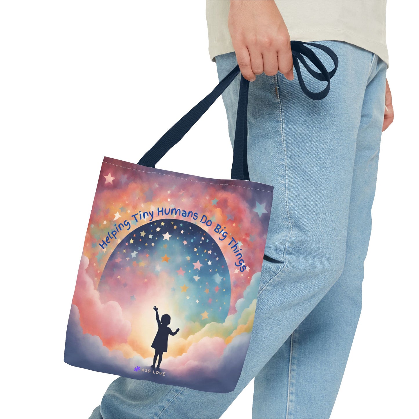 Helping Tiny Humans Do Big Things Tote - Inspiring Kids to Reach for the Stars