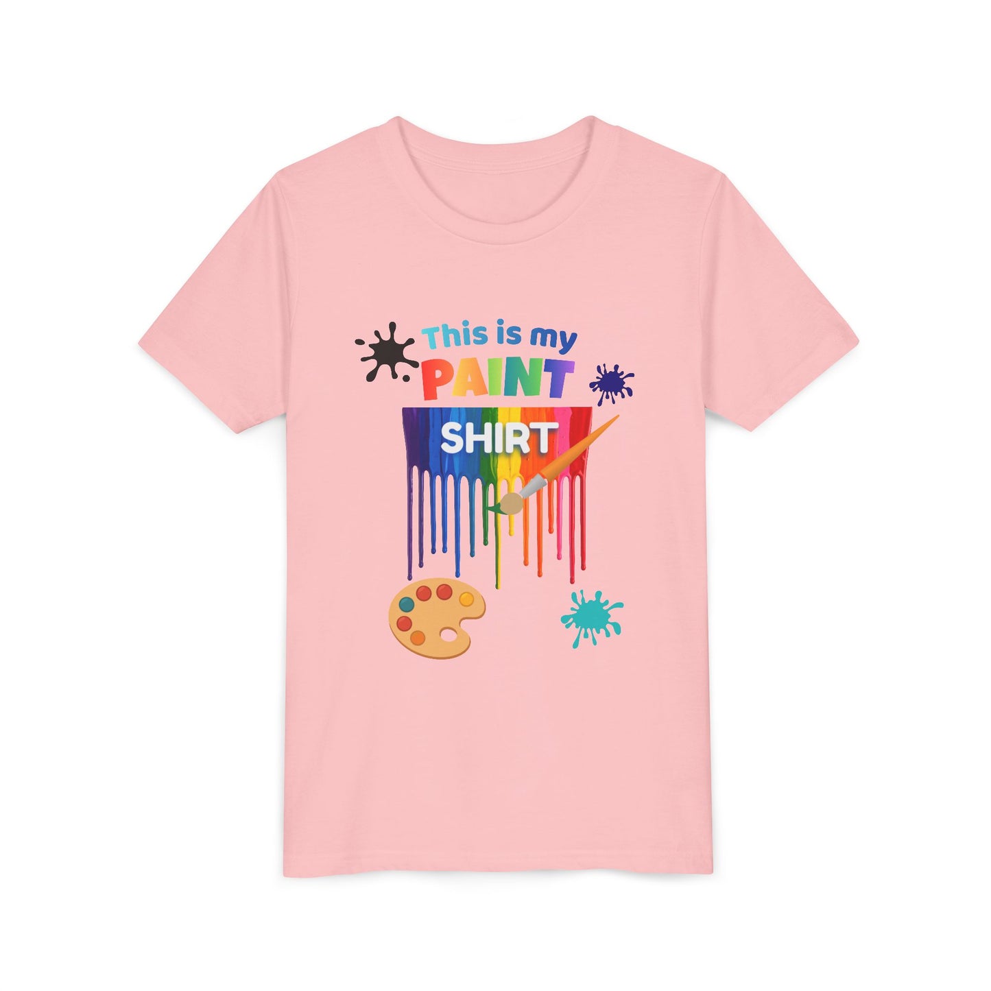 This Is My Paint Shirt Youth Tee | Rainbow Paint Drip Art Palette