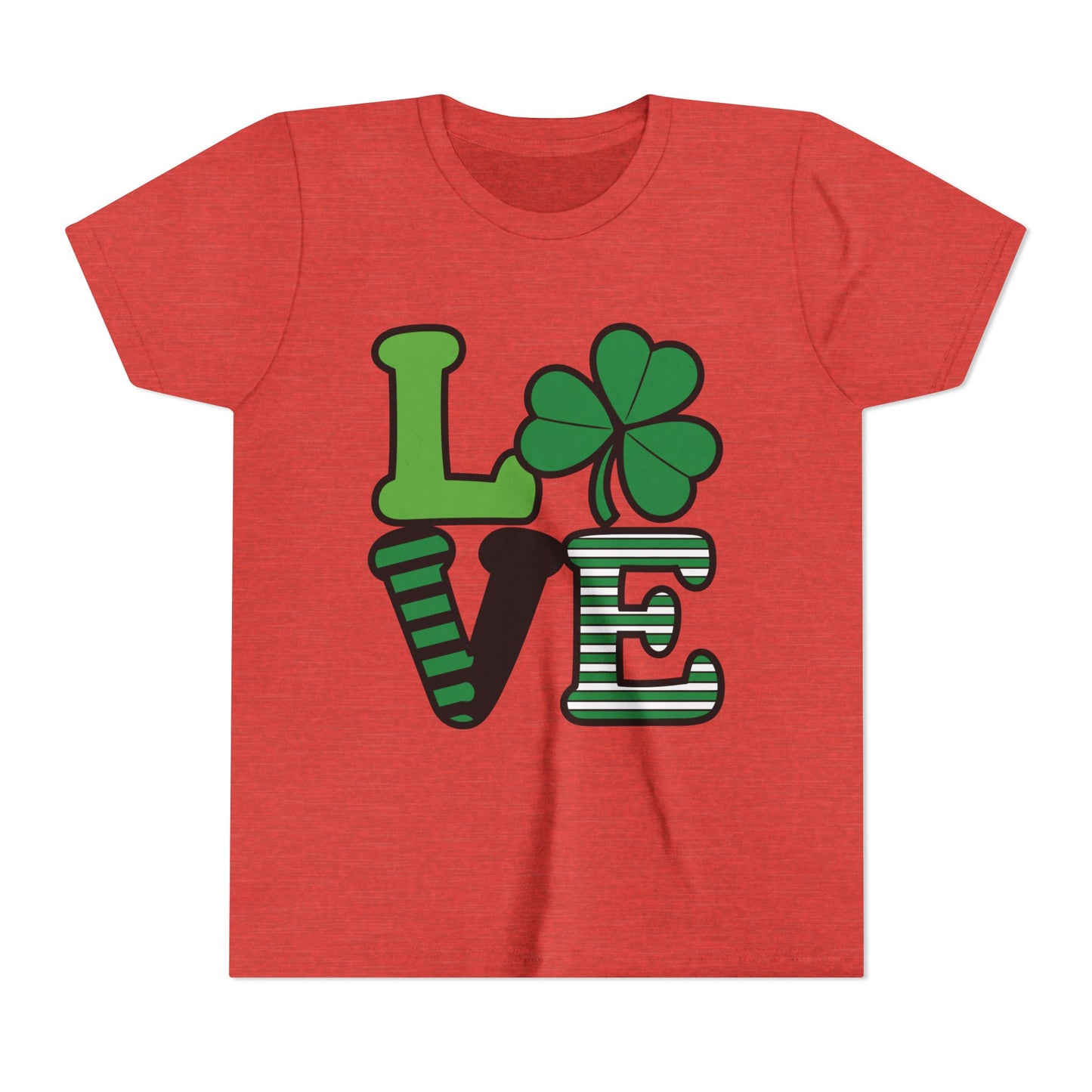 LOVE Shamrock Youth Tee | St. Patrick's Day Clover Graphic