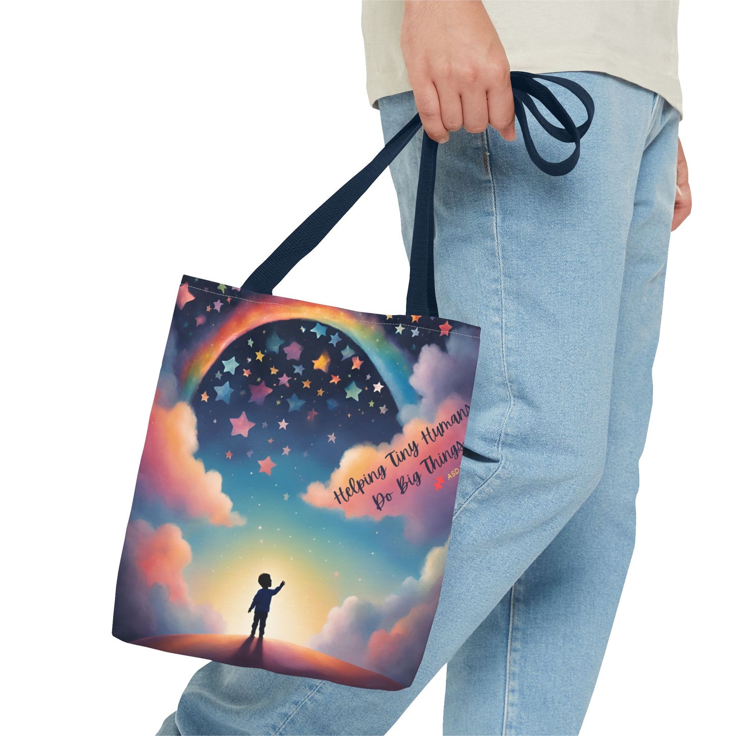 Helping Tiny Humans Do Big Things Tote - Inspiring Kids to Reach for the Stars