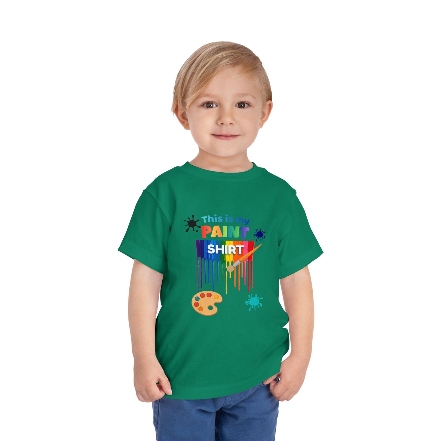 This Is My Paint Shirt Toddler Tee | Colorful Paint Palette Drips, Art Splash Design