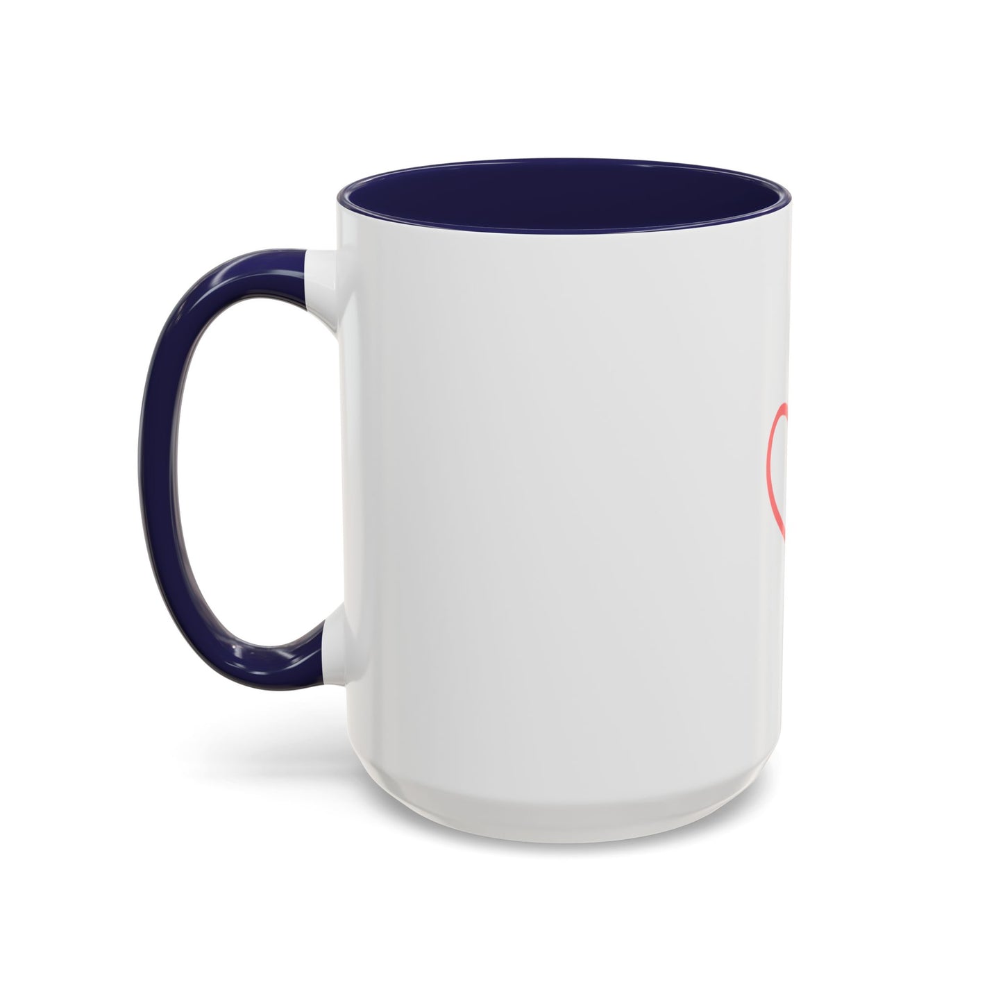 P.S. I Hope You Feel Beautiful Today - Accent Coffee Mug | Inspirational Ceramic Cup with Color Handle (11, 15oz) - Red Heart