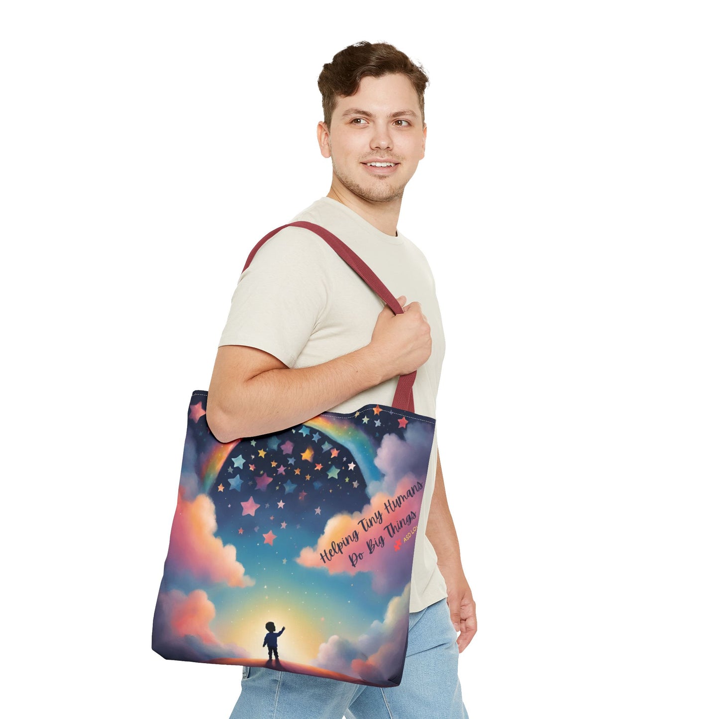 Helping Tiny Humans Do Big Things Tote - Inspiring Kids to Reach for the Stars