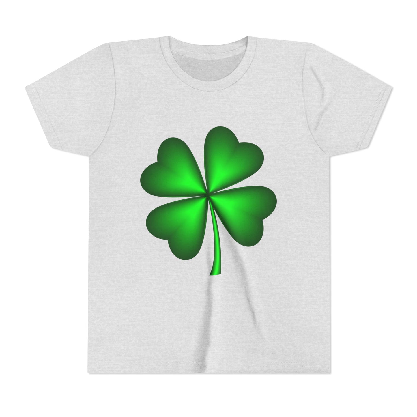 Green Four-Leaf Clover Youth Tee | St. Patrick's Day Shamrock Shirt