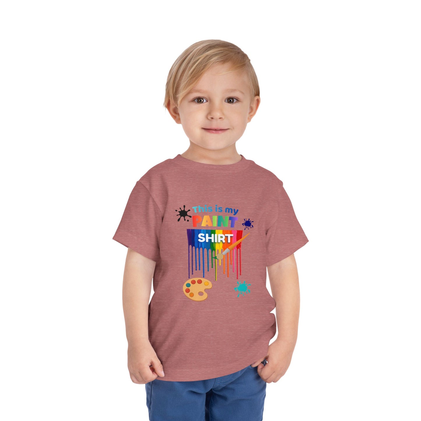 This Is My Paint Shirt Toddler Tee | Colorful Paint Palette Drips, Art Splash Design