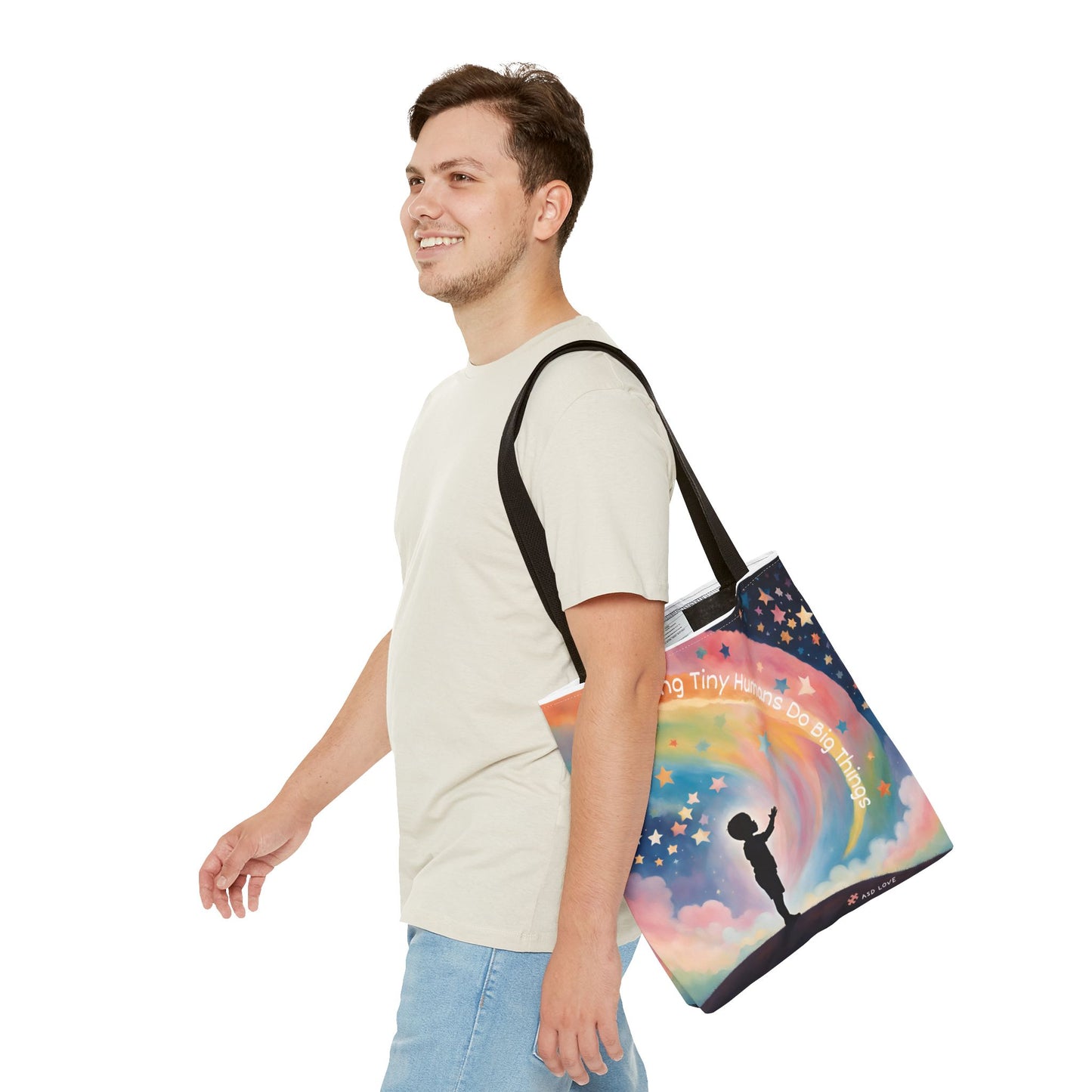 Helping Tiny Humans Do Big Things Tote - Inspiring Kids to Reach for the Stars
