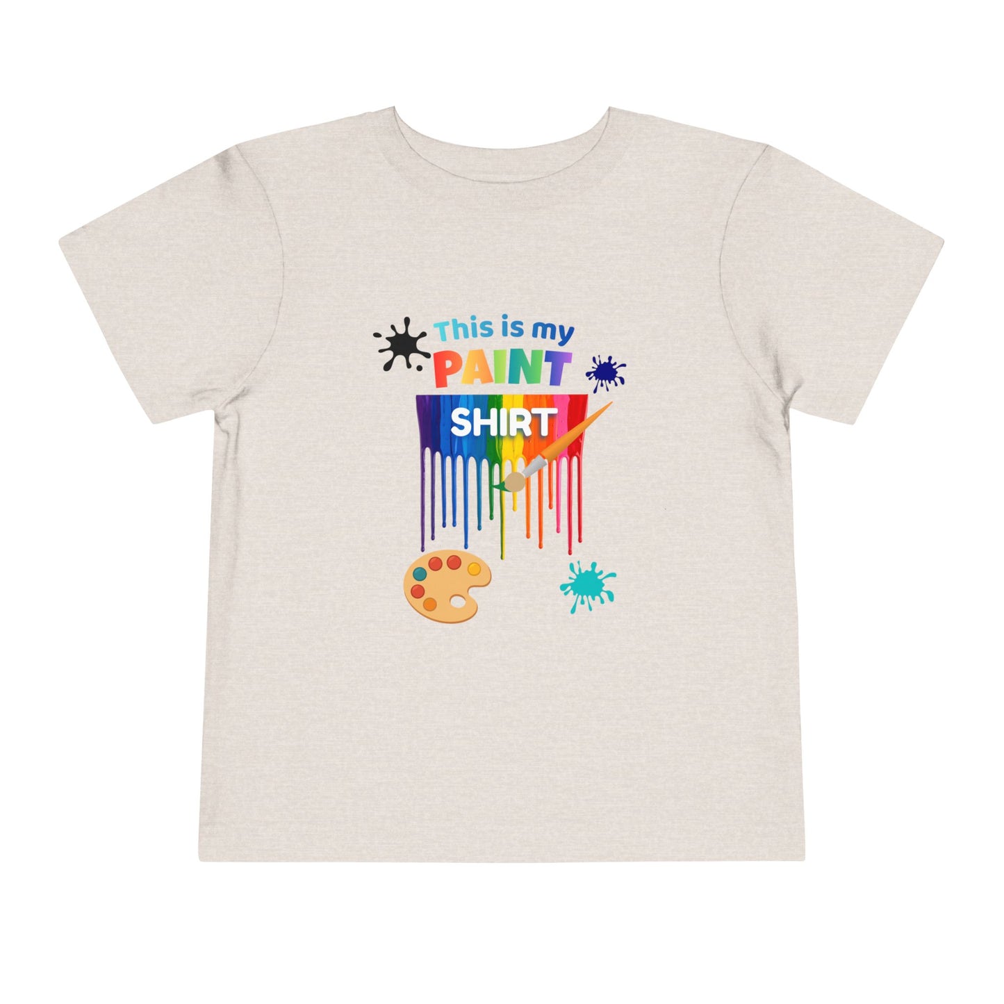 This Is My Paint Shirt Toddler Tee | Colorful Paint Palette Drips, Art Splash Design