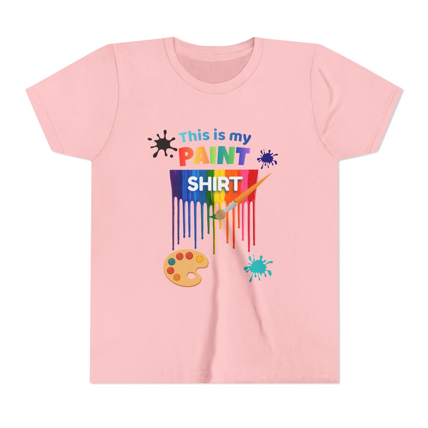This Is My Paint Shirt Youth Tee | Rainbow Paint Drip Art Palette