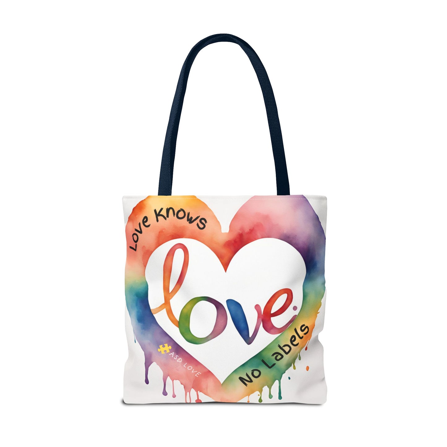 Love Knows No Labels Watercolor Drip Tote Bag - Embrace Acceptance & Harmony