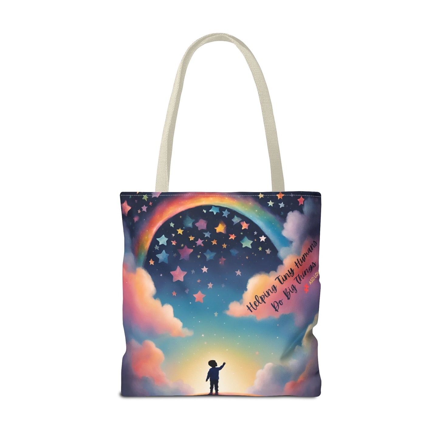 Helping Tiny Humans Do Big Things Tote - Inspiring Kids to Reach for the Stars