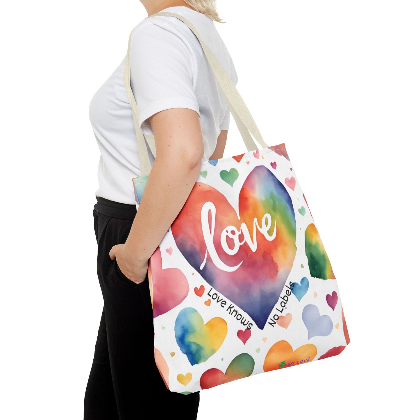 Love Knows No Labels - Hearts, Hearts, Hearts Tote Bag - Embrace Every Difference