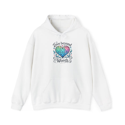 Love Beyond Words - Autism Awareness Hoodie - Cozy Unisex Sweatshirt for Warmth & Connection, Perfect for Gifts, Casual Wear, Gatherings