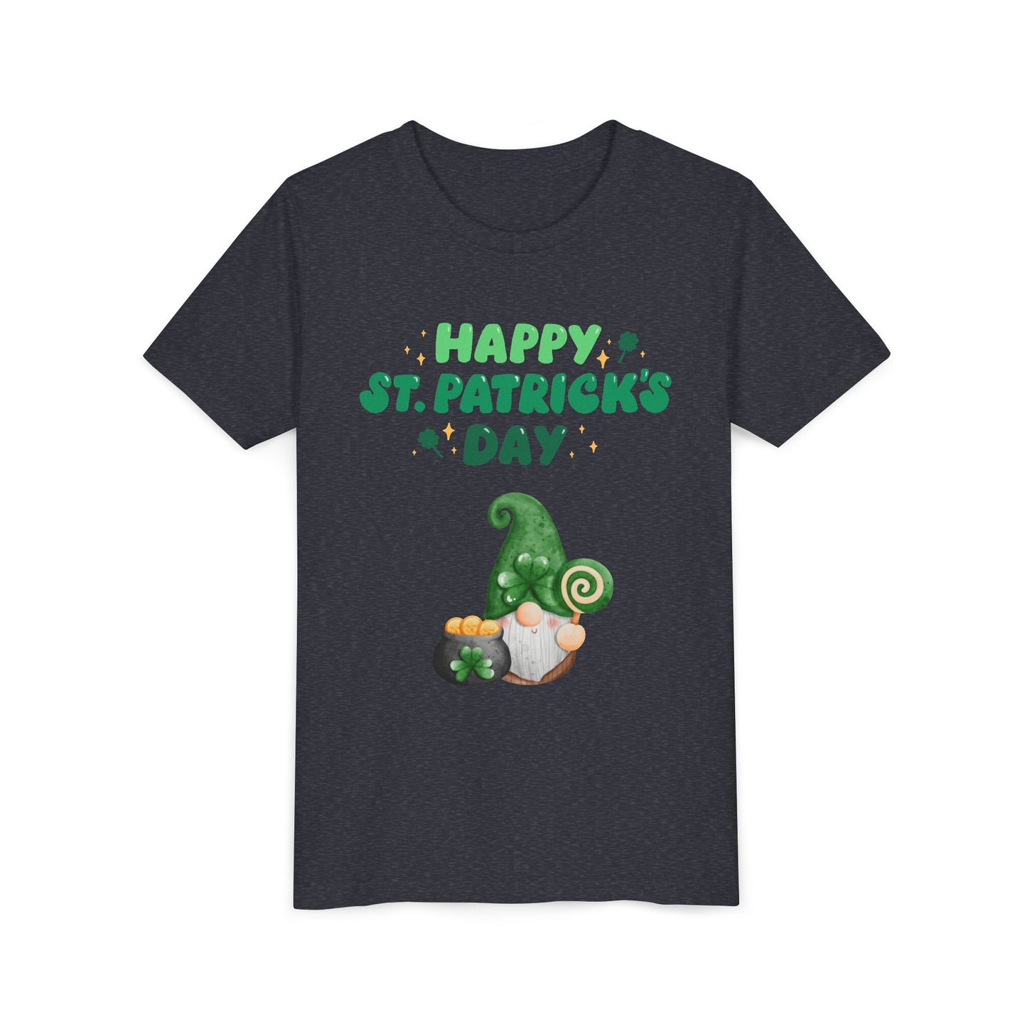 Happy St. Patrick's Day Gnome Youth Tee | Shamrock, Pot of Gold