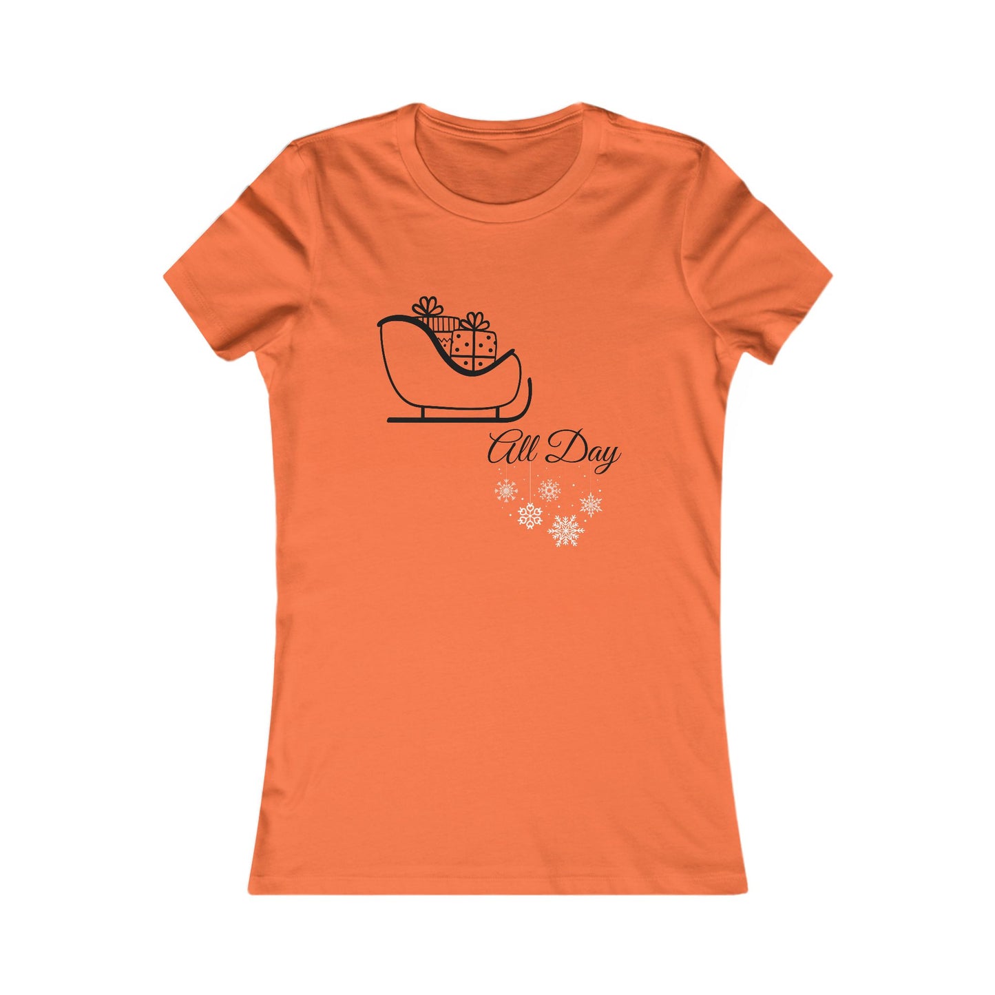 Sleigh All Day Christmas Shirt - Cute Sleigh and Snowflake Festive Holiday Tee