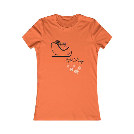 Sleigh All Day Christmas Shirt - Cute Sleigh and Snowflake Festive Holiday Tee