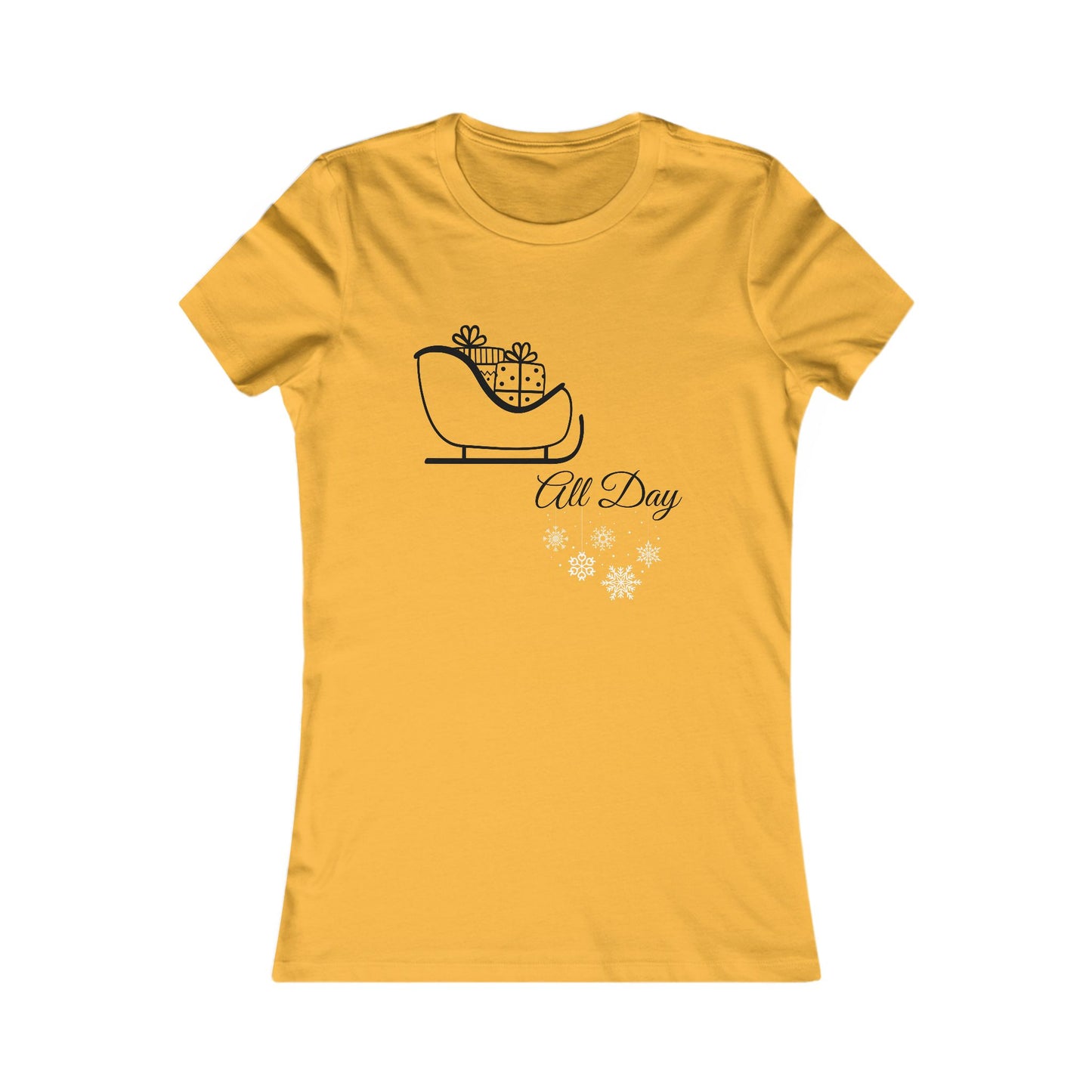 Sleigh All Day Christmas Shirt - Cute Sleigh and Snowflake Festive Holiday Tee