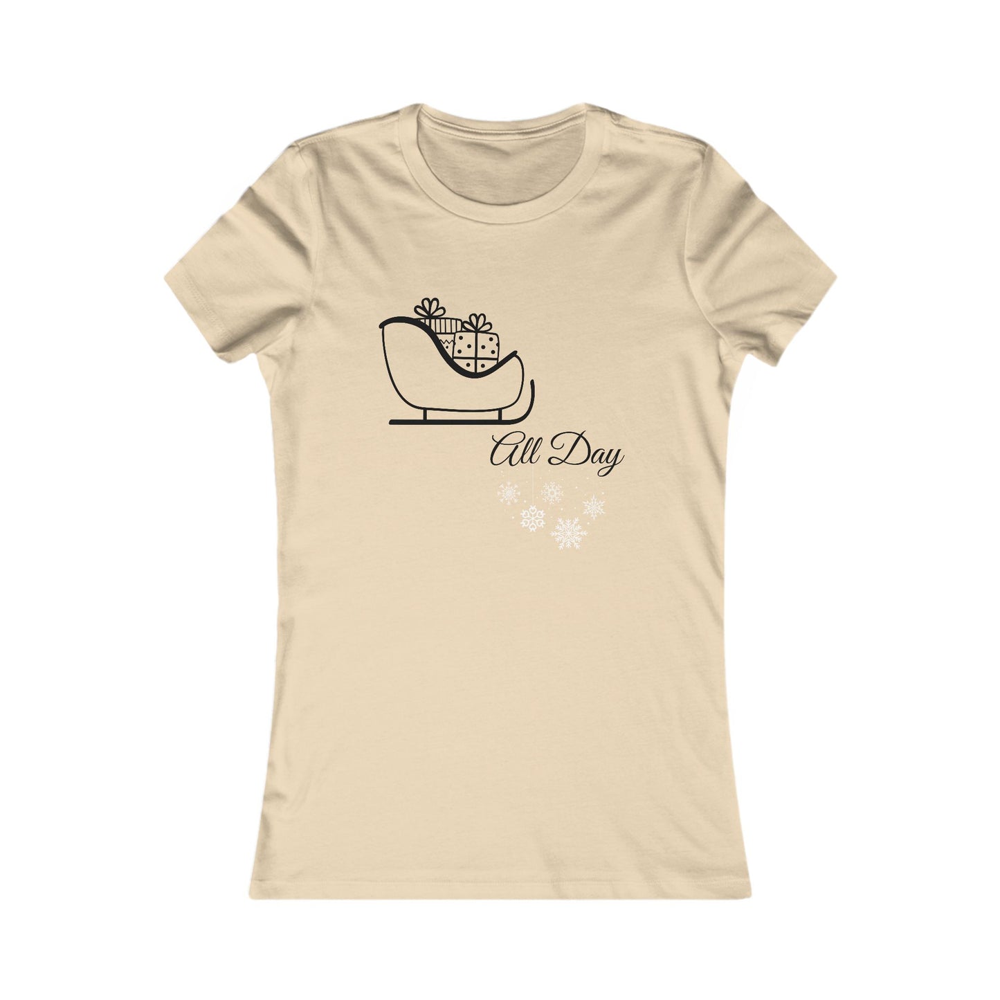 Sleigh All Day Christmas Shirt - Cute Sleigh and Snowflake Festive Holiday Tee
