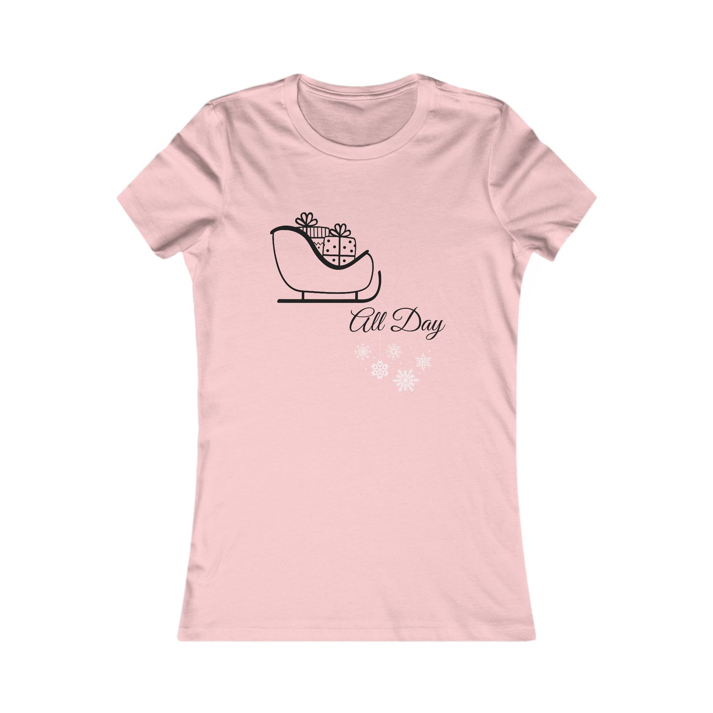 Sleigh All Day Christmas Shirt - Cute Sleigh and Snowflake Festive Holiday Tee