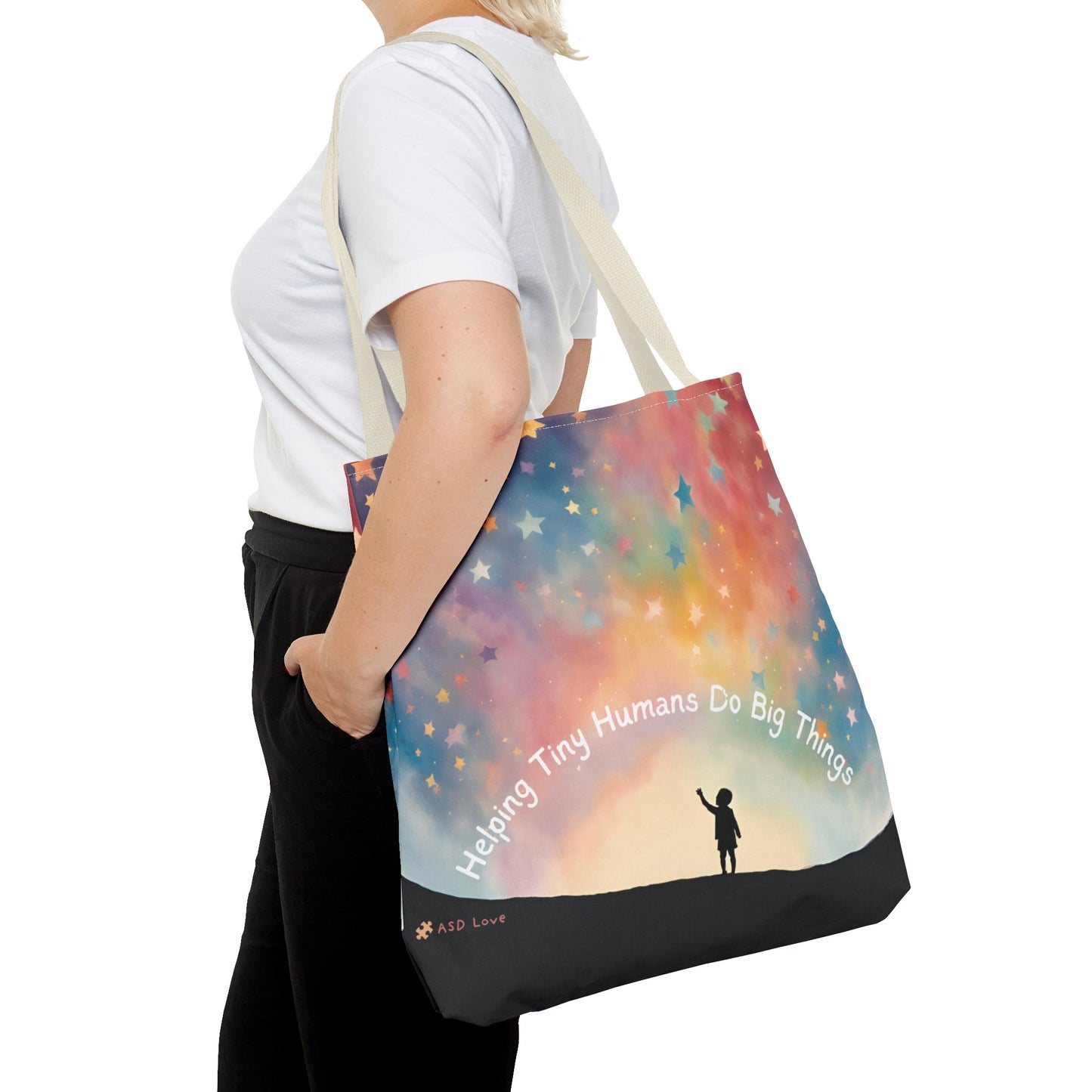 Helping Tiny Humans Do Big Things Tote - Inspiring Kids to Reach for the Stars