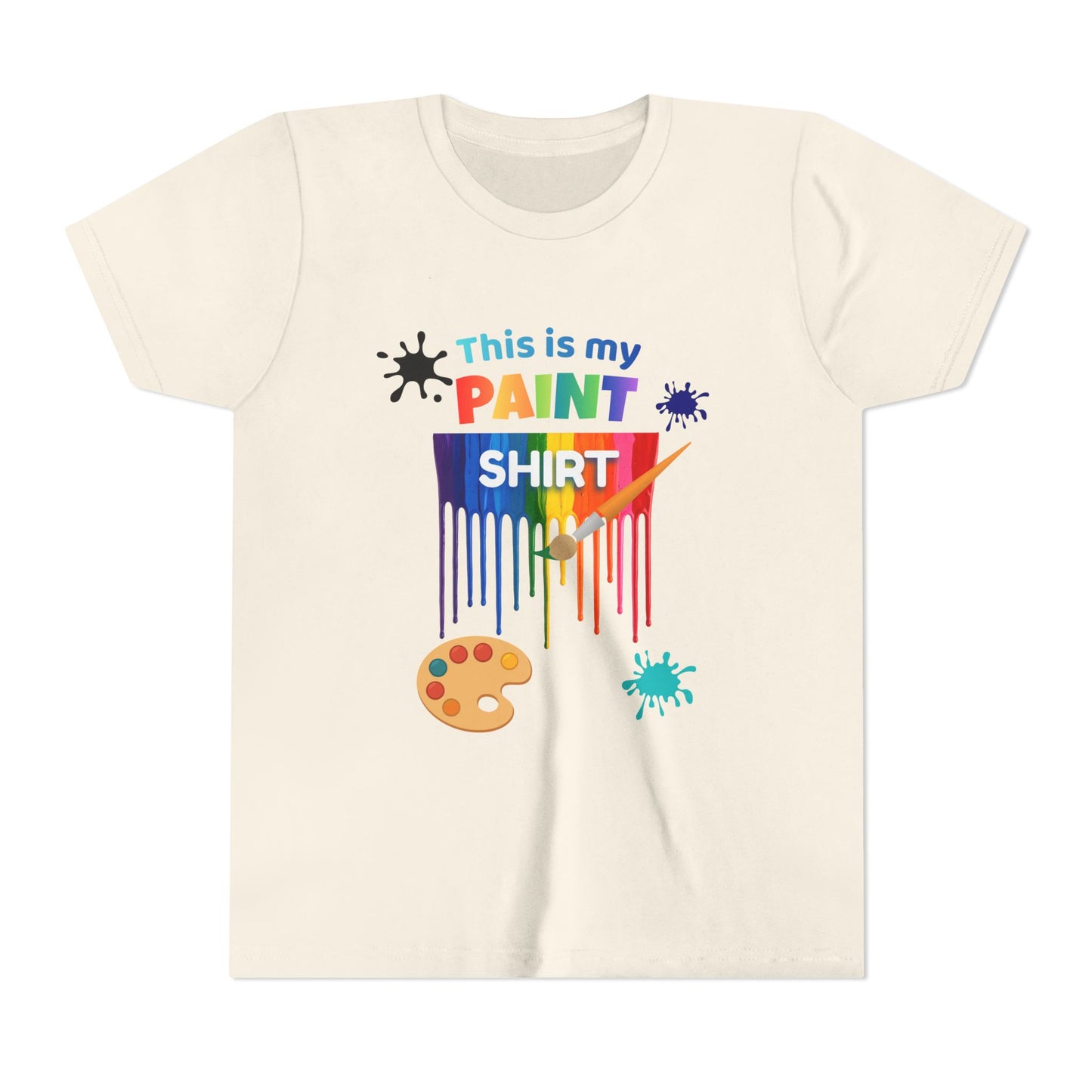 This Is My Paint Shirt Youth Tee | Rainbow Paint Drip Art Palette