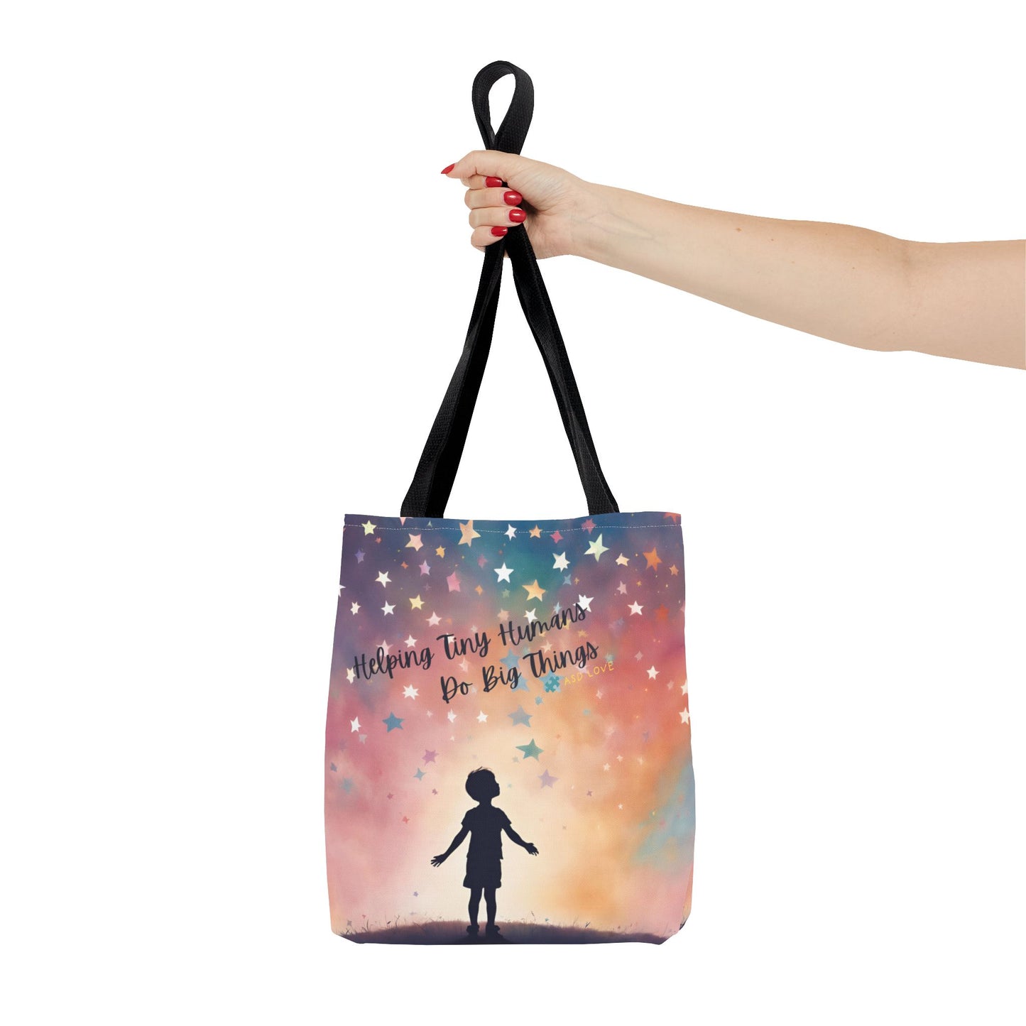 Helping Tiny Humans Do Big Things Tote - Inspiring Kids to Reach for the Stars