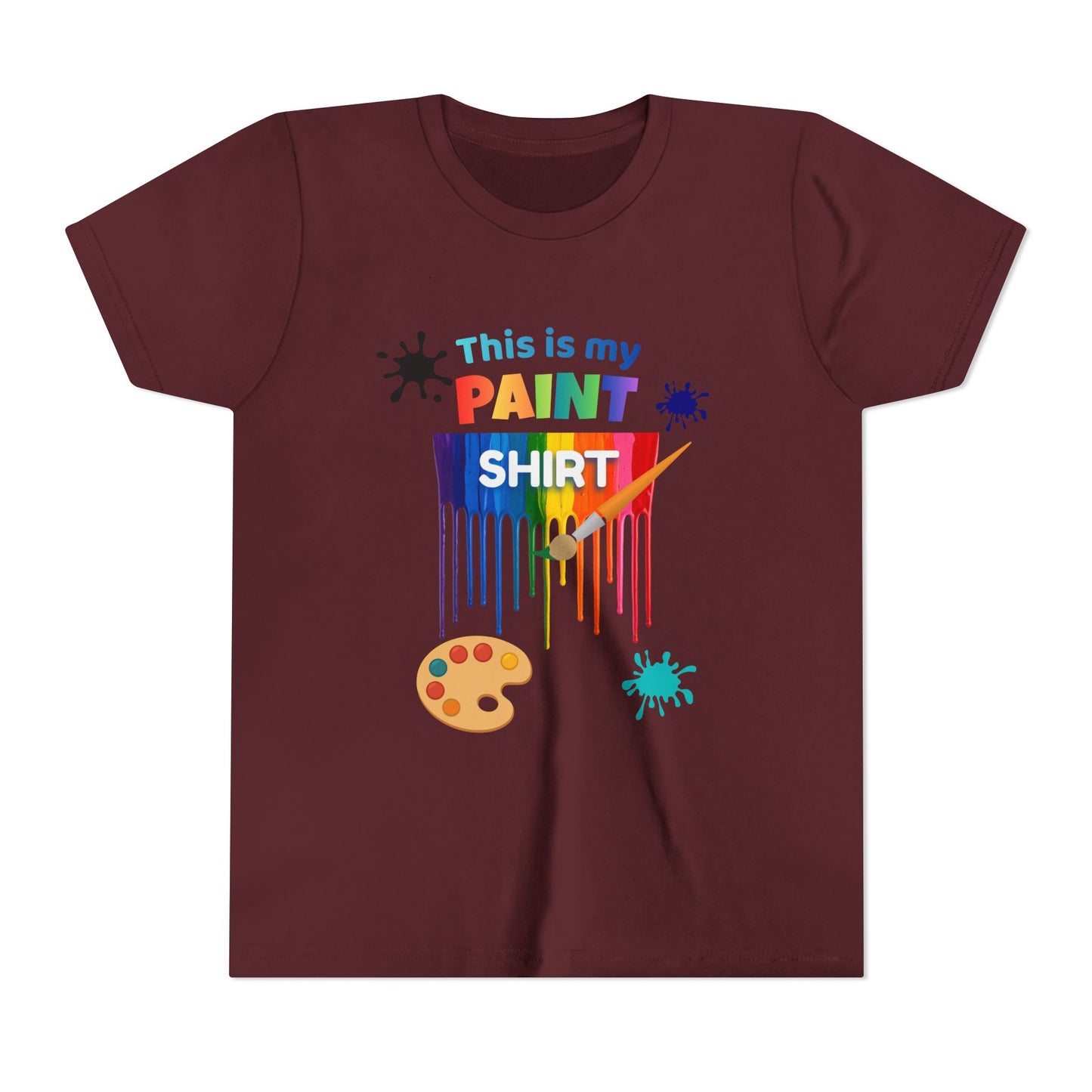 This Is My Paint Shirt Youth Tee | Rainbow Paint Drip Art Palette