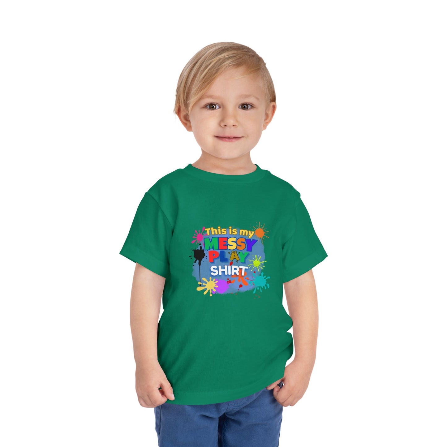 Messy Play Paint Splatter Toddler Tee | "This is my messy play shirt"