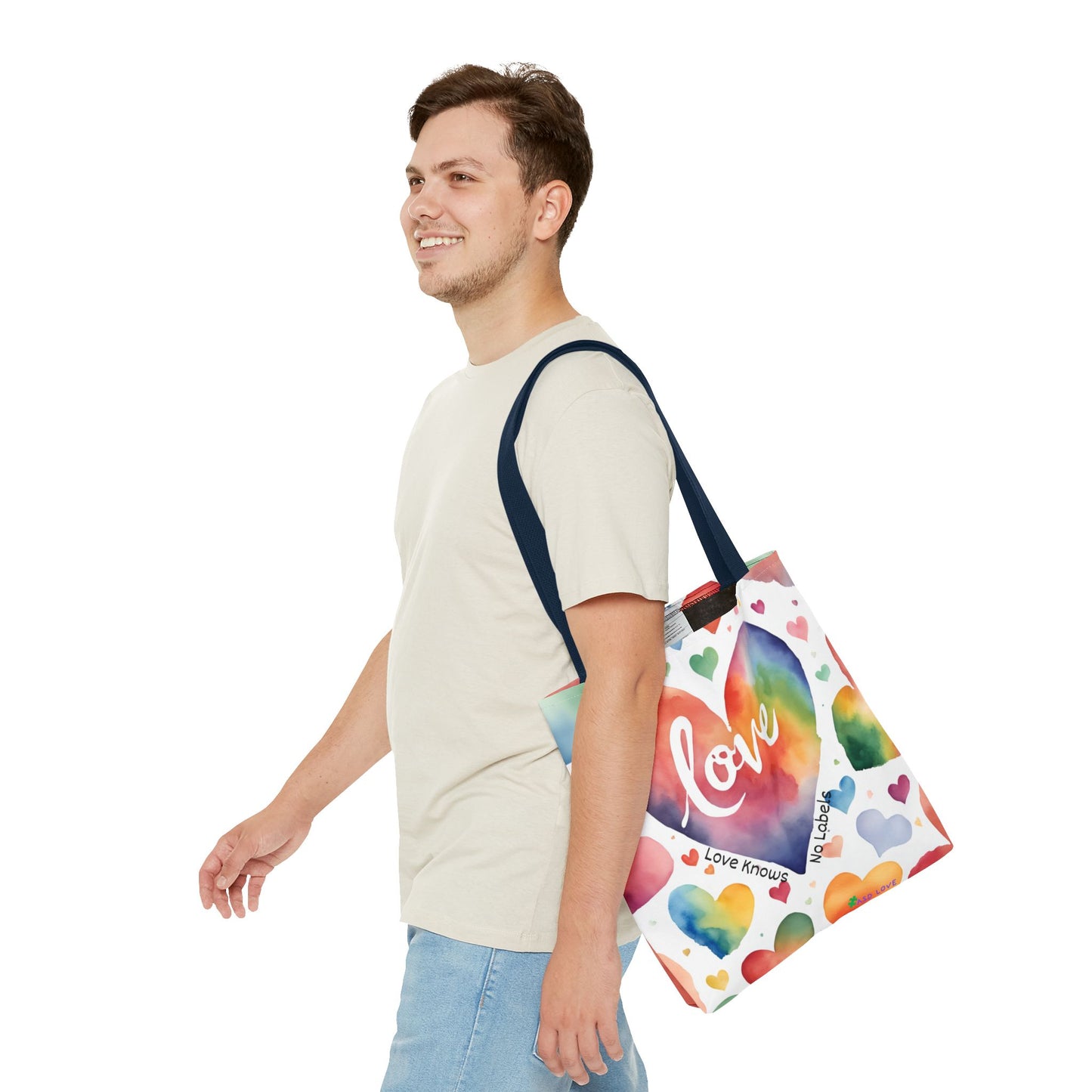 Love Knows No Labels - Hearts, Hearts, Hearts Tote Bag - Embrace Every Difference