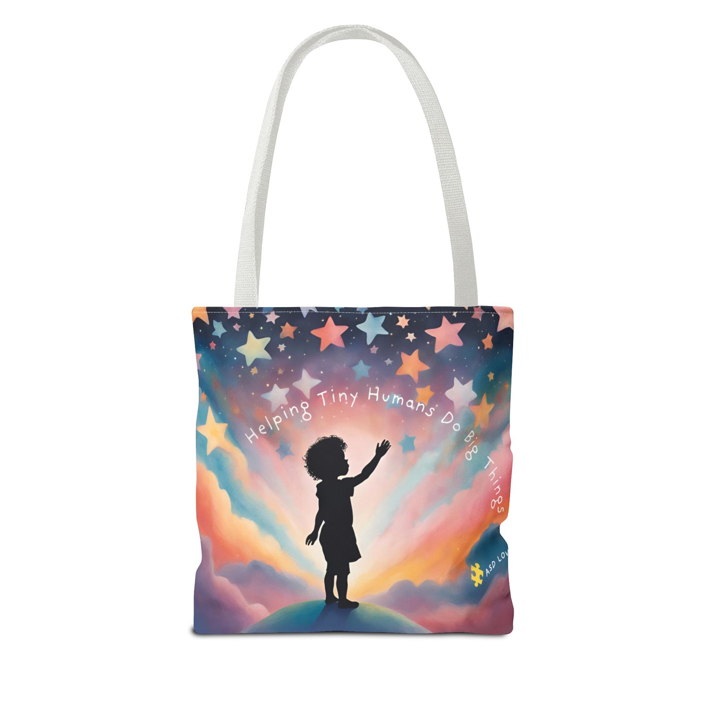 Helping Tiny Humans Do Big Things Tote - Inspiring Kids to Reach for the Stars