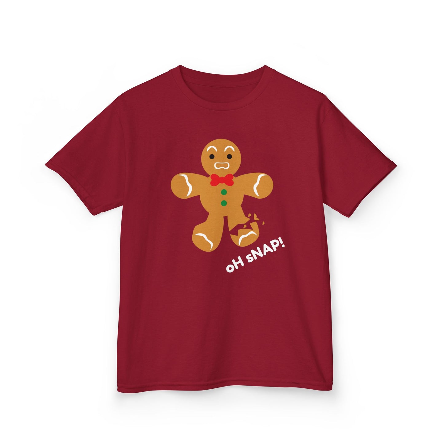 Oh Snap! Broken Gingerbread boy Kids Tee - Funny Holiday Shirt for Christmas and Gingerbread Fans