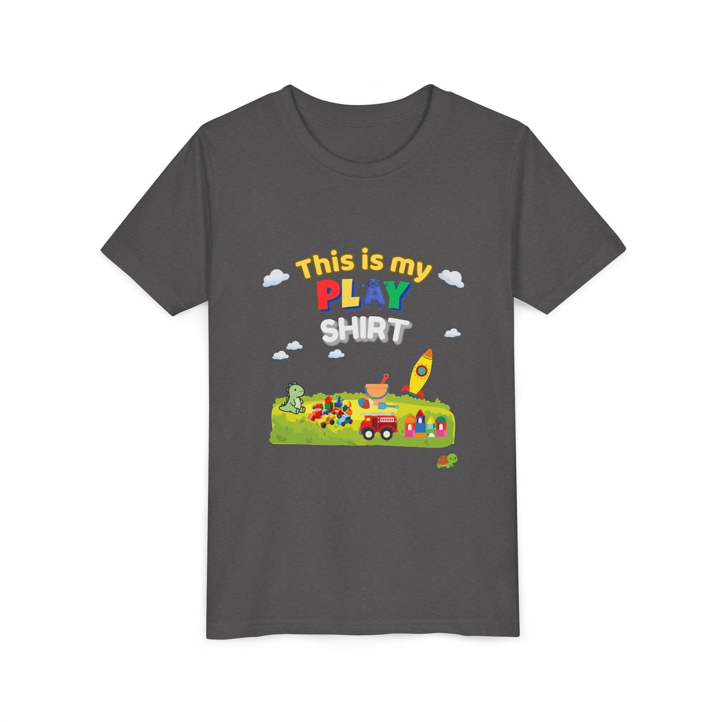 This is My Play Shirt Youth Tee | Toy Rocket, Blocks, Truck Kids Shirt