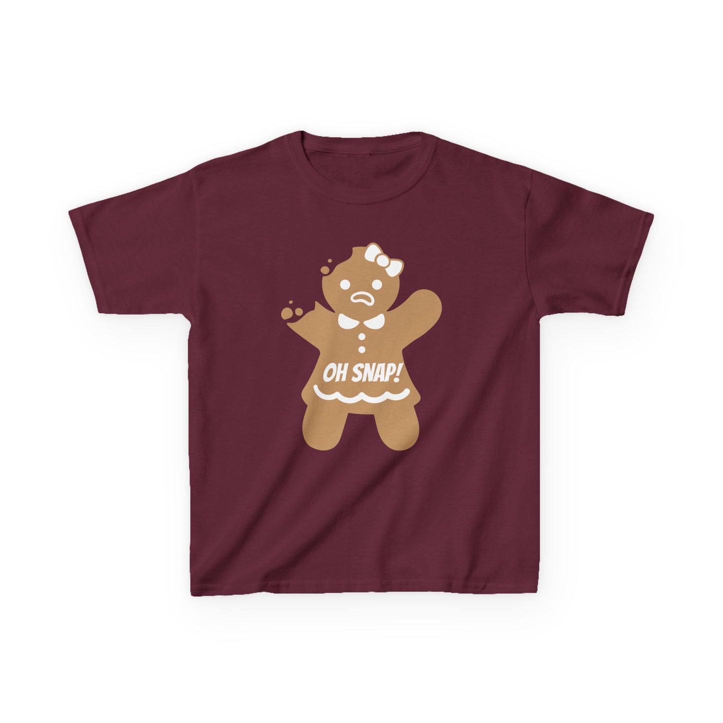Oh Snap! Broken Gingerbread Girl, Kids Tee - Funny Holiday Shirt for Christmas and Gingerbread lovers