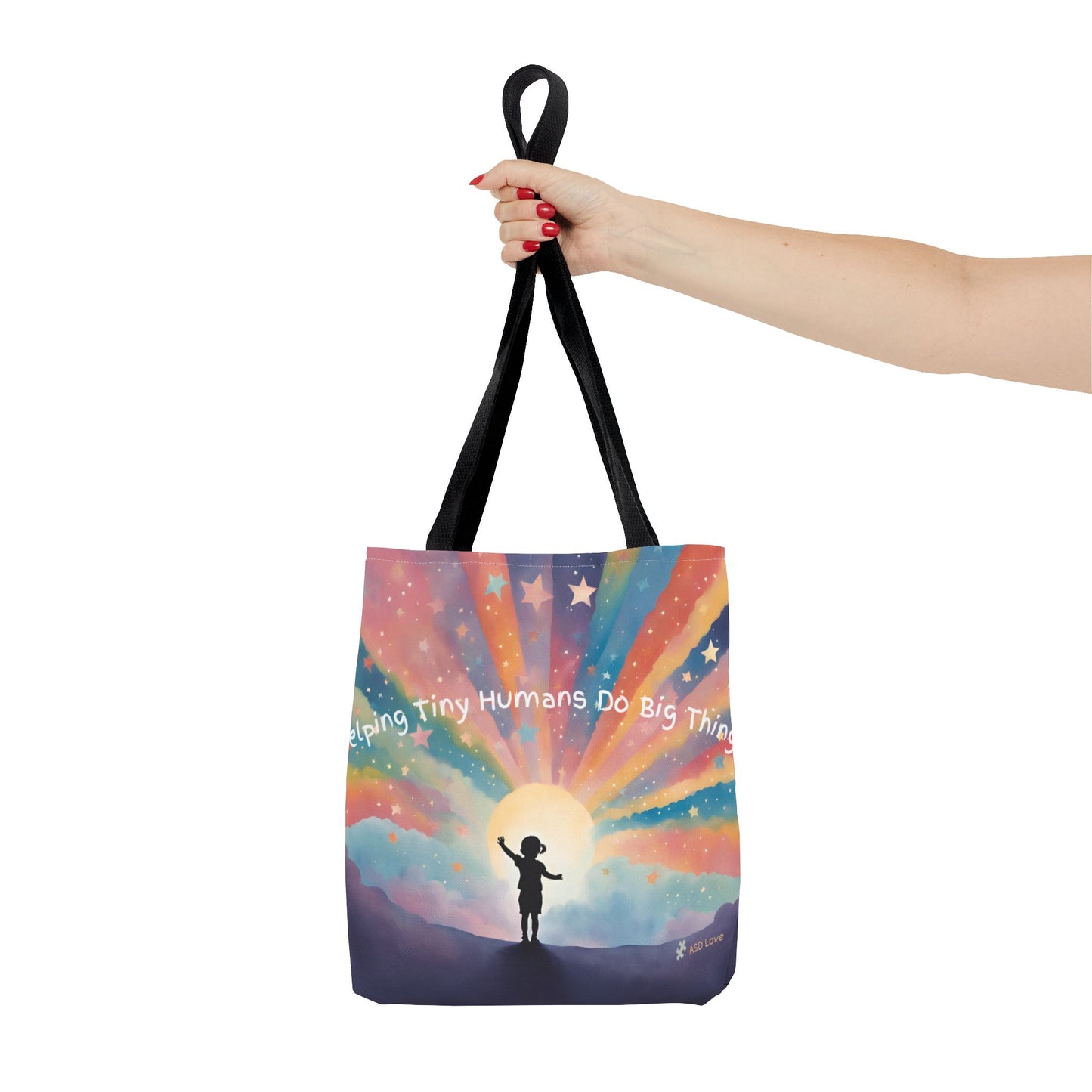 Helping Tiny Humans Do Big Things Tote - Inspiring Kids to Reach for the Stars